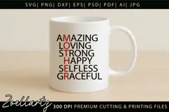 Happy Mothers Day SVG Cut file Mama Mom T-shirt Mug Tote Bag Product Image 5