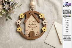 Mother's Day Floral Ornament Laser Cut | Gift Tag SVG | CNC Product Image 1