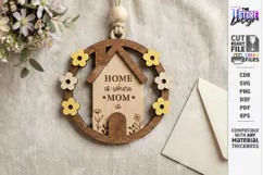 Mother's Day Floral Ornament Laser Cut | Gift Tag SVG | CNC Product Image 1