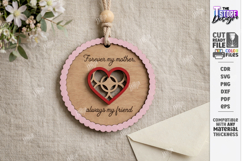 Mother's Day Floral Ornament Laser Cut | Gift Tag SVG | CNC Product Image 1