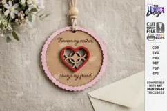 Mother's Day Floral Ornament Laser Cut | Gift Tag SVG | CNC Product Image 1