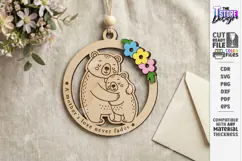 Mother's Day Floral Ornament Laser Cut | Gift Tag SVG | CNC Product Image 1