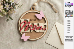 Mother's Day Floral Ornament Laser Cut | Gift Tag SVG | CNC Product Image 1