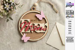 Mother's Day Floral Ornament Laser Cut | Gift Tag SVG | CNC Product Image 1