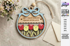 Mother's Day Floral Ornament Laser Cut | Gift Tag SVG | CNC Product Image 1