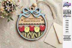 Mother's Day Floral Ornament Laser Cut | Gift Tag SVG | CNC Product Image 1