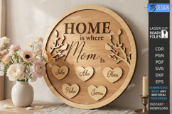 Family Name Sign Laser Cut | Mother's Day Gift Idea | CNC Product Image 1