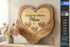 Family Name Sign Laser Cut | Mother's Day Gift Idea | CNC Product Image 1