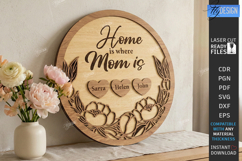 Family Name Sign Laser Cut | Mother's Day Gift Idea | CNC Product Image 1