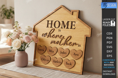 Family Name Sign Laser Cut | Mother's Day Gift Idea | CNC Product Image 1