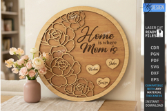 Family Name Sign Laser Cut | Mother's Day Gift Idea | CNC Product Image 1