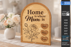 Family Name Sign Laser Cut | Mother's Day Gift Idea | CNC Product Image 1