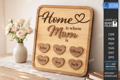 Family Name Sign Laser Cut | Mother's Day Gift Idea | CNC Product Image 1