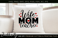 Mom Teacher SVG for Cricut Mothers Day T-shirt Mug Design Product Image 3