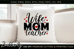 Mom Teacher SVG for Cricut Mothers Day T-shirt Mug Design Product Image 3