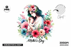 Watercolor Mothers Day Clipart