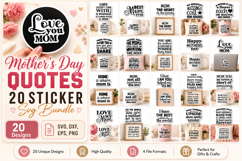 Mothers Day Quotes Sticker SVG Bundle Product Image 1