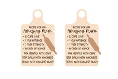 Recipe for an Amazing Mom, Mum Laser Cut Cutting Board Product Image 2