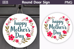 Happy Mothers Day Floral Sign | Round Door Hanger Product Image 1
