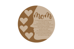 Mom Family Round Laser Cut Sign, Gift for Mother's Day SVG Product Image 2