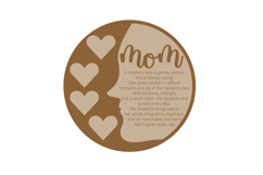 Mom Family Round Laser Cut Sign, Gift for Mother's Day SVG Product Image 3