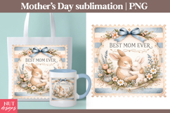 Best Mom Ever Bunny Mothers Day Sublimation Best mom ever Product Image 1