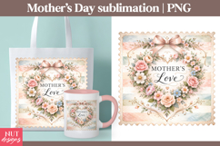Mothers Love Floral Wreath Mothers Day Sublimation Stamp Product Image 1