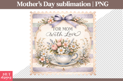 For Mom With Love Floral Vintage Mothers Day Stamp Product Image 1