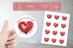 Mother’s Day Round Stickers PNG Printable watercolor Floral Product Image 1