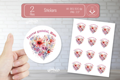 Mother’s Day Round Stickers PNG Printable watercolor Floral Product Image 1