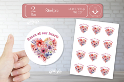 Mother’s Day Round Stickers PNG Printable watercolor Floral Product Image 1