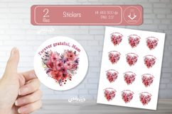Mother’s Day Round Stickers PNG Printable watercolor Floral Product Image 1