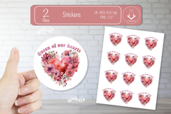 Mother’s Day Round Stickers PNG Printable watercolor Floral Product Image 1