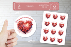 Mother’s Day Round Stickers PNG Printable watercolor Floral Product Image 1