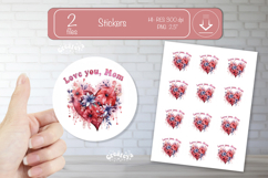 Mother’s Day Round Stickers PNG Printable watercolor Floral Product Image 1