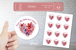 Mother’s Day Round Stickers PNG Printable watercolor Floral Product Image 1