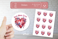 Best Mom Mother’s Day Round Stickers PNG Printable Product Image 1