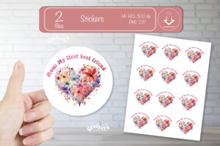 Mother’s Day Round Stickers PNG Printable watercolor Floral Product Image 1