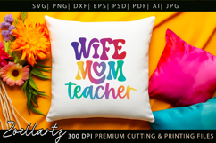 Mom Teacher SVG for Cricut Mothers Day T-shirt Mug Design Product Image 7