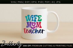 Mom Teacher SVG for Cricut Mothers Day T-shirt Mug Design Product Image 6