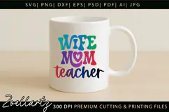Mom Teacher SVG for Cricut Mothers Day T-shirt Mug Design Product Image 6