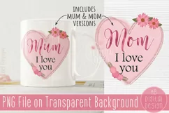 Mother's Day Pink Floral Sublimation Design | Mum & Mom Product Image 1