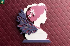 Mothers Day SVG Art | 3D Layered Cut File | Woman Portrait Product Image 3
