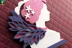 Mothers Day SVG Art | 3D Layered Cut File | Woman Portrait Product Image 4