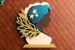 Mothers Day SVG Art | 3D Layered Cut File | Woman Portrait Product Image 5