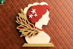 Mothers Day SVG Art | 3D Layered Cut File | Woman Portrait Product Image 7