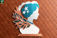 Mothers Day SVG Art | 3D Layered Cut File | Woman Portrait Product Image 8
