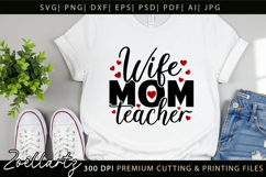 Mom Teacher SVG for Cricut Mothers Day T-shirt Mug Design Product Image 6