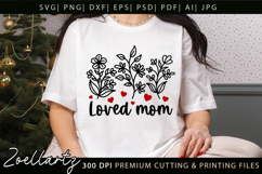 Loved Mom SVG Floral Christian Mama SVG Mothers Day T-shirt Product Image 1