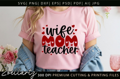 Mom Teacher SVG for Cricut Mothers Day T-shirt Mug Design Product Image 2